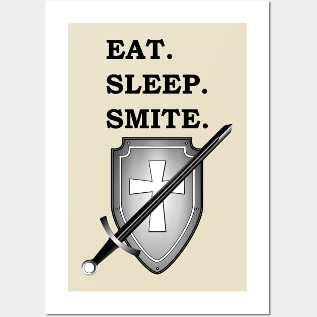 EAT SLEEP SMITE PALADIN 5E Meme RPG Class Wall Art by rayrayray90